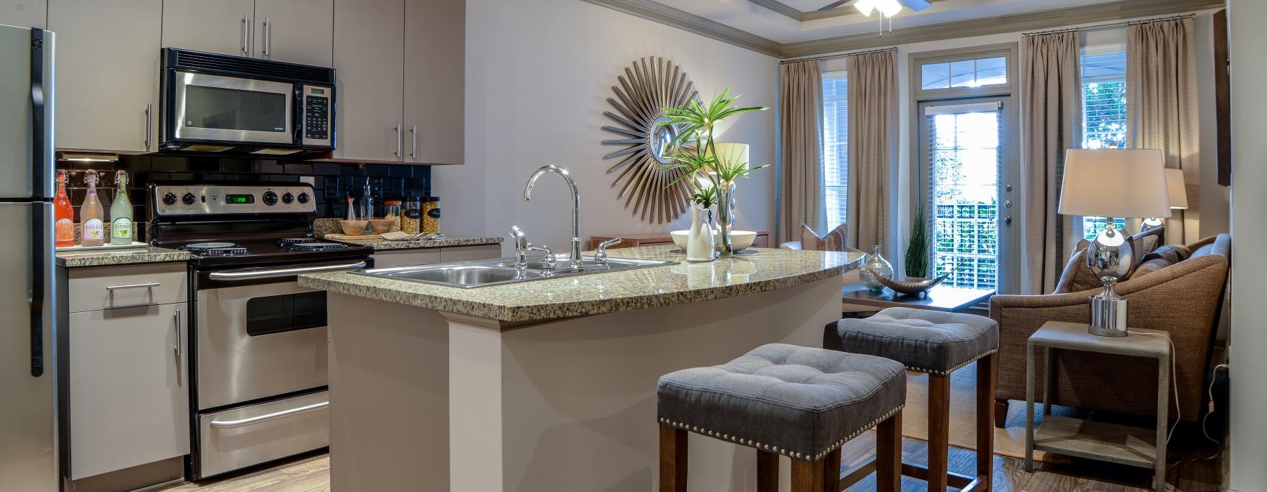 kitchen island with stools