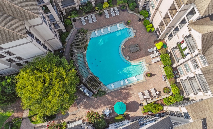 Ariel view of pool at Avana Uptown apartments in Atlanta, GA Ariel view of pool at Avana Uptown apartments in Atlanta, GA